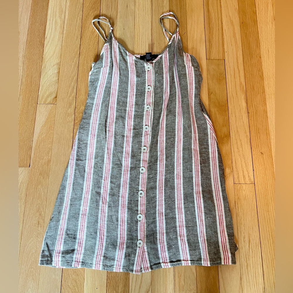 Striped Linen Button-Down Dress